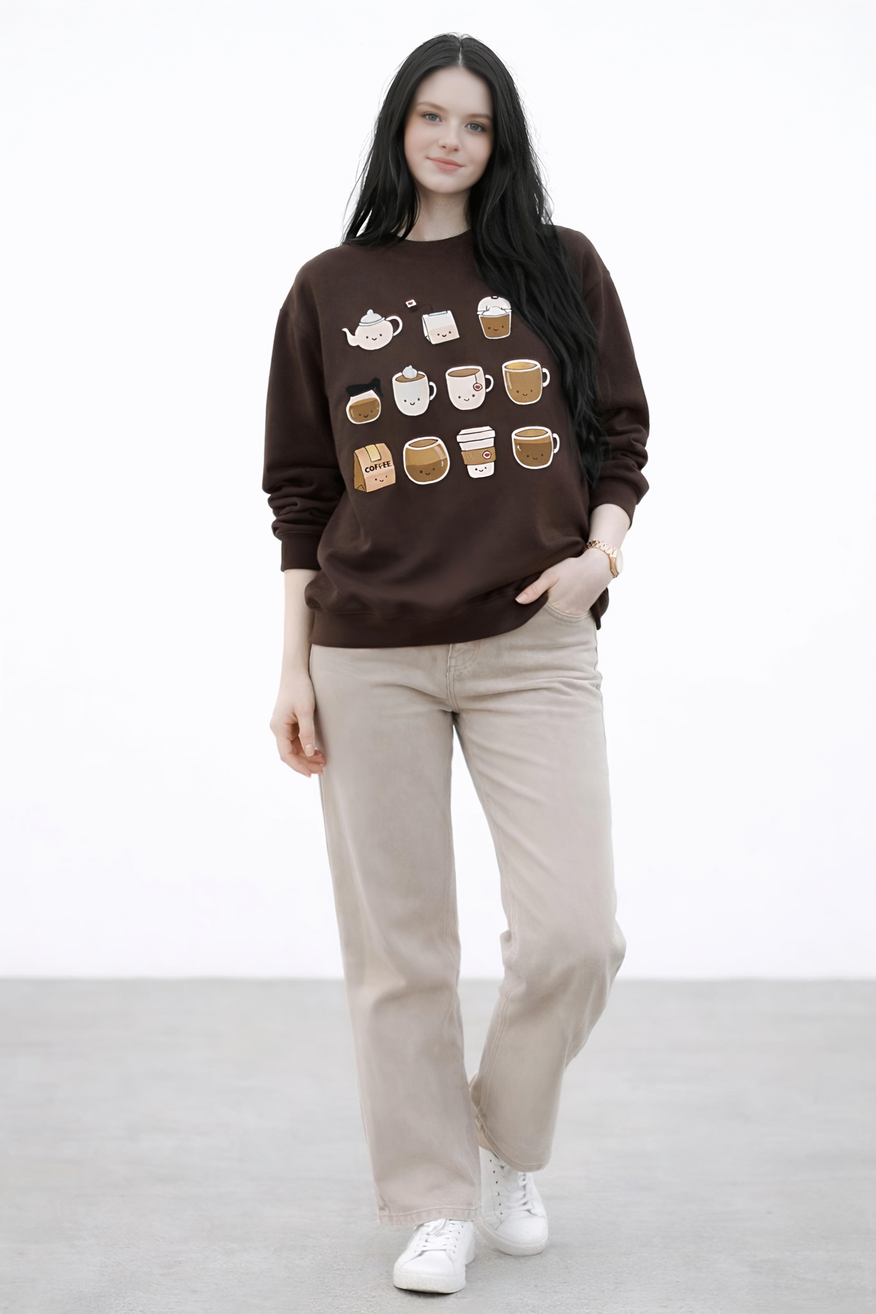 Good Food Good Mood Female Special Sweatshirt - Image 3